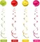 30 Pieces Mexican Fiesta Hanging Swirl Decorations, Cardstock Mexican Fiesta Cinco De Mayo Taco Twosday Birthday Theme Foil Ceiling Party Supplies for Boys Girls Baby Shower Party Favors